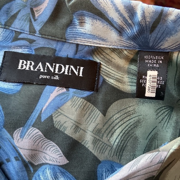 Men’s Brandini button up Hawaiian shirt XXLarge silk island beach resortwear - Picture 11 of 12
